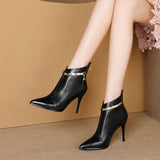 Rimocy Women Sexy Pointed Toe Super High Heels Ankle Boots Autumn Winter Warm Short Plush Booties Woman Shiny Sequin Botas Mujer