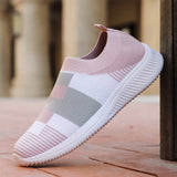 Women Shoes Vulcanized Zapatillas Mujer Knitted Sneakers Women New Flat Shoes Mix Color Vulcanize Shoes Casual Chaussure Femme