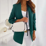 Womens Ladies Long Sleeve Blazer Suit Coat Office Work Jacket Suit Double-breasted Oversized Fashion Solid Color Blazer