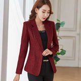 Soft Comfortable Quality Solid Jacket Blazer Business Office Lady Casual Style Blazer Women Wear Single Button Outwear Coat