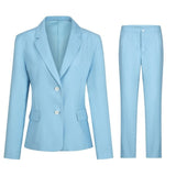 Business Trousers Suit Set 2021 Women's Office Ladies High Waist Solid Colors 2 Pcs Women's Suit Female Casual Blazer & Pant