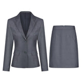 Autumn Women's Suit 2 Pcs Blazer & Dress Business Long Sleeved Office Ladies High Waist Skirt Casual Two Piece Suit 2021 Fashion