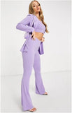 Purple Women Pantsuits 2 Pcs Set Autumn Office Wear Jacket Pants with Suit Ladies Trousers and Jacket Set Custom Made