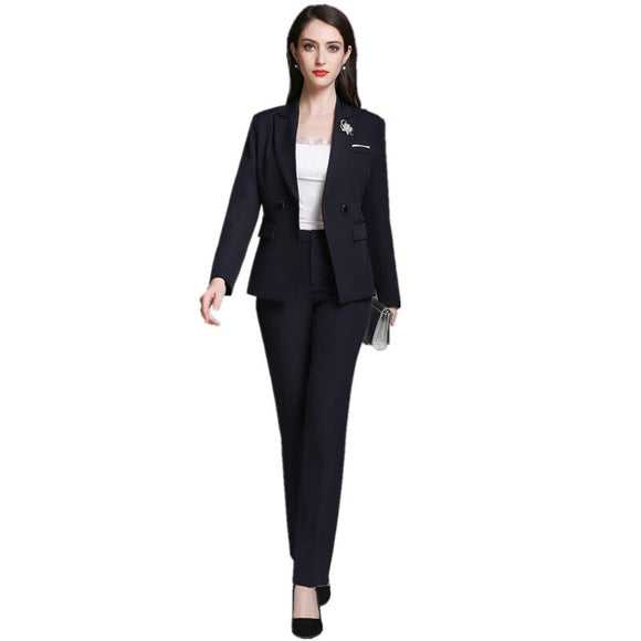Women suits double-breasted female suit 2-pcs suit jacket+trousers women's pants suits office lady business wear женский костюм