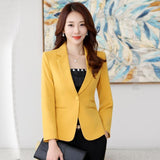 Oversize 5XL Autumn Casual Women Suit Coat Solid Blazer Office White Tops Jacket Slim Black Blazers Female Business Work Clothes