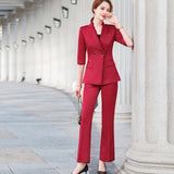 Women's Two-Piece Office Suit Daily Business Shirt And Wide Leg Pants Wearing Set Long Sleeves Outfit S-4XL костюм женский