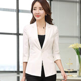 Business Formal Office Ladies Elegant Slim Blazer 3/4 Sleeve Loose Spring Autumn Suit Coat Jacket Women blazers Female Plus Size