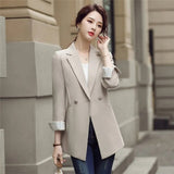 Basic Black Office Blazer Women Classical Comfortable Cotton Formal Work Oversized Blazer Casual Plus Size Ol Business Suit