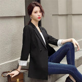 Basic Black Office Blazer Women Classical Comfortable Cotton Formal Work Oversized Blazer Casual Plus Size Ol Business Suit