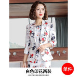 Feminino Women printing Blazer Notched Collar Coat Female Outerwear work Jacket women's business Blazers Elegant Blazer suits