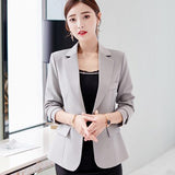 2021 spring and autumn Korean version slim small suit business jacket leisure long sleeves show thin small suit woman