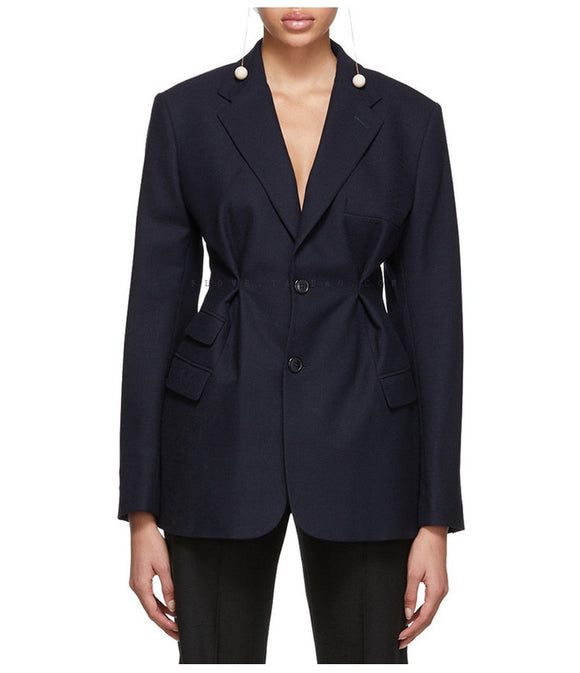 Casual Business Blazer female Coat Summer New fashio solid color Receive waist slim suit Long Sleeve Loose women Blazer women