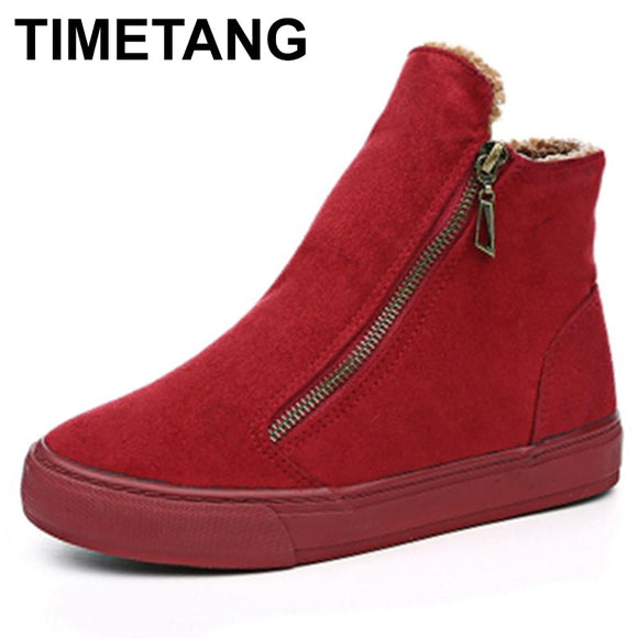 TIMETANG2021 winter snow boots for women winter shoes with warm plush zipper for cold winter fashion boots for women brand Sweet