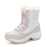YAERNI Women Boots Waterproof Winter Shoes Women Snow Boots Platform Keep Warm Ankle Winter Boots With Thick Fur Heels Botas