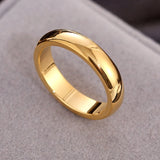 Fashion rose gold smooth circle ring Men's and Women's Exclusive Couple Wedding Ring High quality Simple Rings  jewelry