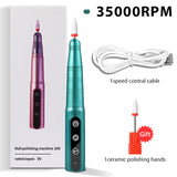 Professional 35000RPM Nail Drill Pen for Manicure Pedicure Set with Sanding Bands Nails Accessories Cutters for Manicure Machine