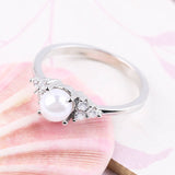 Classic Vintage Pearl Ring Bohemia Jewelry for Women Gothic Wedding Engagement Luxury Ring  Female Friend Gift