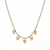 Butterfly Necklace Earrings Set For Women Adjustable Choker Collares Earrings Sweet Style Alloy Chain Jewelry Set