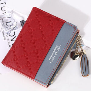 New Tassel Small Wallet Purse Women Wallet Leather Luxury Brand Famous Mini PU Wallets Female Short Coin Zipper Purse Clutch