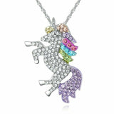 Luxury Crystal Unicorn Rings Necklace Bracelet Earrings Jewelry Set Cute Cartoon Rainbow Horse Accessories For Women Jewelry