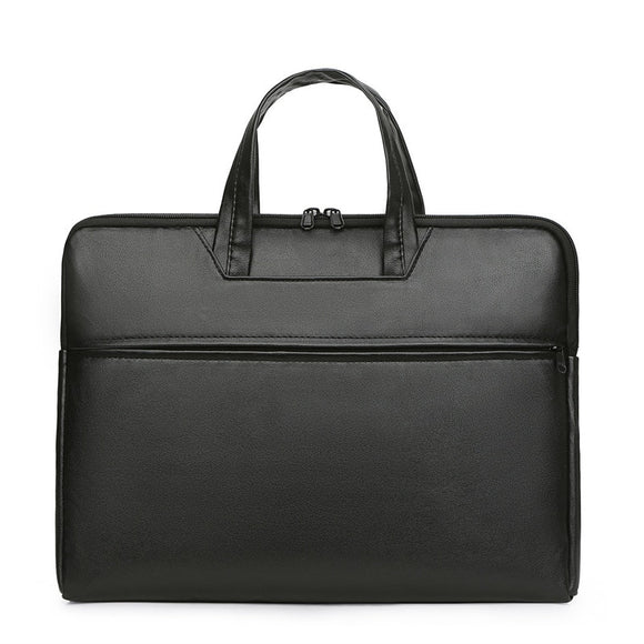 Portable laptop bag Business travel bags pu leather fashion simple high quality black men's handbag briefcase messenger bag men