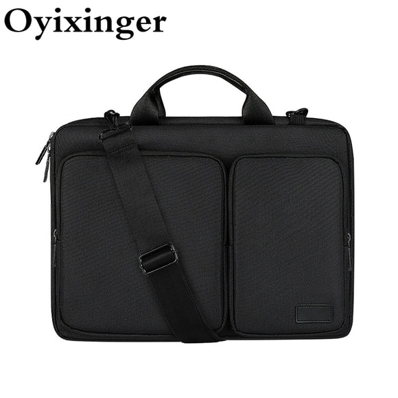 Oyixinger Briefcase Unisex Laptop Bag For Macbook Huawei Pro 13.3-15.6Inch Casual Solid Handbag Fashion Portable Business Bags