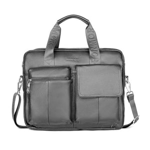 Genuine Leather Man Design Luxury Multifunction Purpose Business Briefcase Shoulder Bag Messenger Bag High Capacity Handbag Male