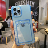 Transparent Wallet Phone Case For iPhone 13 12 11 Pro Max 7 8 Plus X XR XS Mini SE 2020 Shockproof Card Slot Holder Back Cover