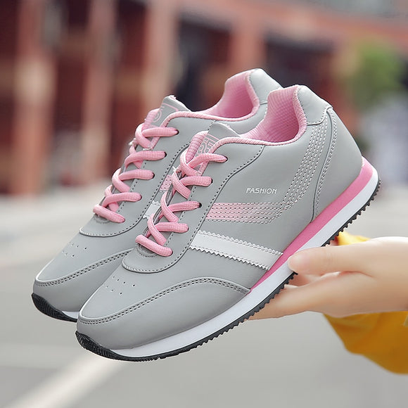 Women Sneakers 2021 Leather Sports Shoes Fashion Casual Sneakers Comfortable Sports Walking Female Tennis Vulcanized Shoes