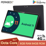 2022 Perkbox 10 Inch Tablet Android 11.0 Octa Core CPU 6GB RAM 64GB ROM 4G FDD LTE WiFi Bluetooth GPS 6000mAh Battery Type C