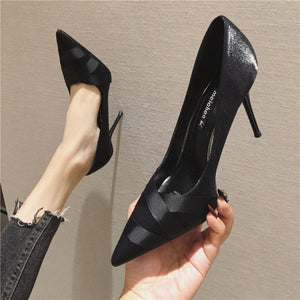 Women Classic High Quality Black Pointed Toe Office Stiletto Ladies Casual Wine Red High Heel Shoes for Party Night Club G5532