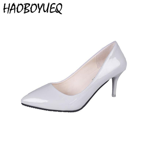 Women's Pumps Professional Work Single Leather Shoes Shallow Mouth Pointed High Heels All-match Shoes Pumps sandalias de mujer