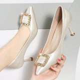 Pointed Toe High Heels Woman Simple Elegant 2021 Spring Summer New Stiletto Single Shoes Fashion Office & Career Etiquette