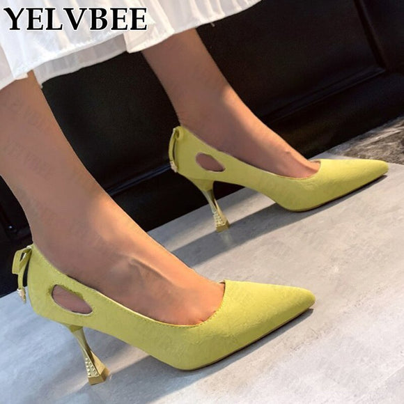Sexy Thin Heels Women Shoes 2021 High Heels Pointed Toe Autumn New PU Leather Pumps Designer Dress Fashion Shallow Sandals Femme