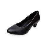CEVABULE 2020  Women's Shoes Large-Size round-Toe Chunky Heel Mother Shoes Hotel Etiquette Small Leather Shoes Wholesale LSS
