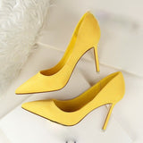 Shoes Women Pumps Fashion High Heels White Black Yellow Heel Shoes Ladies Party Bridal Wedding Shoes Women Stiletto 9CM