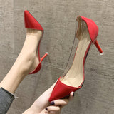 Beige High Heels Slip Om Slimming Shoes Lace-up Sandals Ladies Shallow Mouth Branded Pumps Pointed Wedge Transparent Stiletto