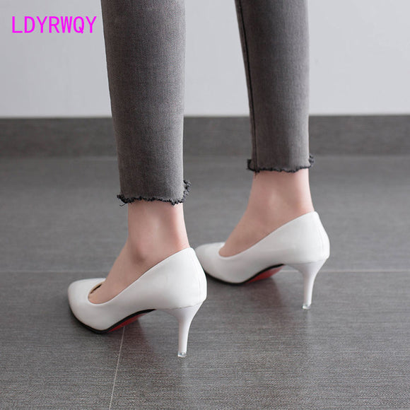 2021 spring and autumn new high heels stiletto pointed shallow mouth Korean work single shoes women's single shoes