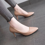 2021 spring and autumn new high heels stiletto pointed shallow mouth Korean work single shoes women's single shoes