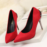 Fashion Women Shoes New Sexy Suede Single Shoes Pointed High Heels Female Professional Wedding Shoes High Heel Shoes