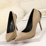 Fashion Women Shoes New Sexy Suede Single Shoes Pointed High Heels Female Professional Wedding Shoes High Heel Shoes