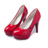Women Patent Leather Pumps High Heels Ladies Offfice Shoes Fashion Stiletto Slip On Platform Party Wedding Female Plus Size