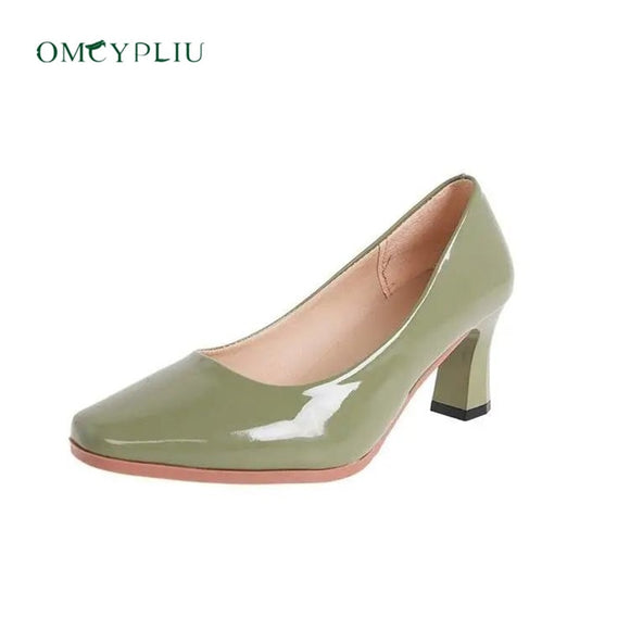 High Heels Women Shoes 2021 Autumn Fashion Pointed Non-slip Female Shoe Ladies Lattice Living Green work Shoes Zapatos mujer
