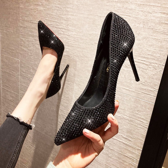 Women Pumps High Heels Shoes Pointed Toe Brand Woman Wedding Shoes Spring Summer Thin Heels Office Lady Dress Shoes
