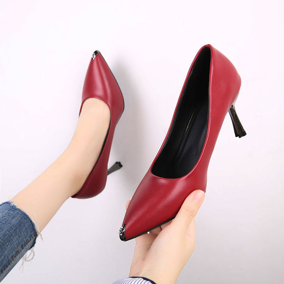 Womens Shoes Pointed High Heels Shoe 2021 Woman Sexy Pumps Fashion Black Shallow Mouth Ladies Shoes Plus Size 40 Zapatos mujer