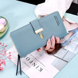 Fashion Women&#39;s Long Wallets Female Zipper Leaf Pendant PU Leather Coin Purse Ladies Casual Clutch Large Capacity Card Holders
