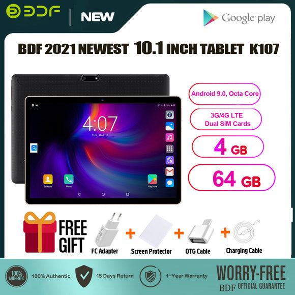 New Original Pro 10.1 Inch Tablet Pc Octa Core Android 9.0 Tablet 3G Phone Calls WiFi GPS Bluetooth Dual SIM Cards 4GB/64GB Tab
