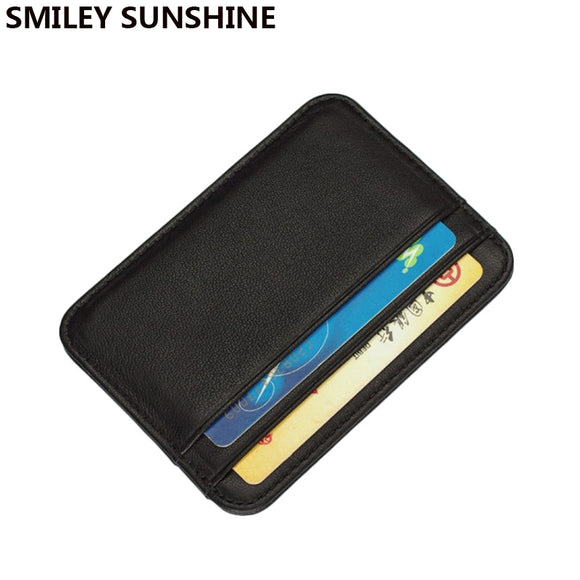 Sheepskin Genuine Leather Men Slim Wallets Card Holder Male Small Wallet Mini Women Black Purses Walet Thin Wallet for Card 2021