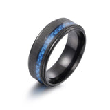 Men's Fashion 8mm Luxury Carbide Ring Stainless Steel Plated Ring Wedding Men Jewelry Gift