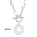 Stainless.steel WOMEN Long CHOKER NECKLACE GOLD COLOR Lucky Pole Star Toggle PENDANT NECKLACE collares Jewelry Collier gift